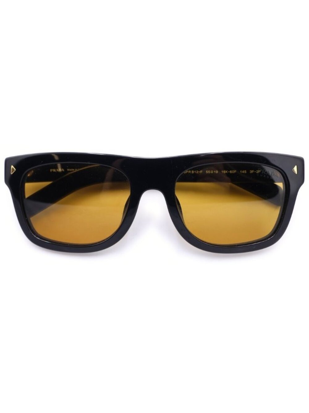 Prada Black Frame Wellington Sunglasses Eyewear Yellow